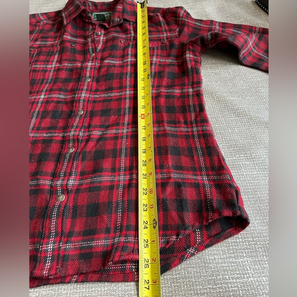 Woolrich Women’s Long sleeve Deep Ruby Plaid Soft Button Up Shirt size Small - Picture 11 of 12